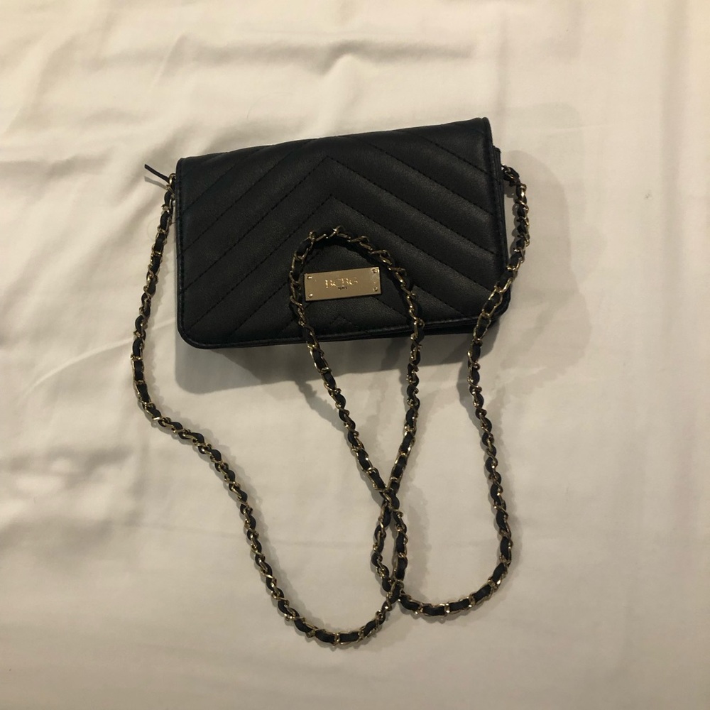 BCBG Black Chevron Crossbody Bag
